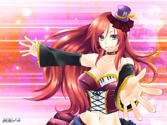 Woman red hair top hat free wallpaper for desktop - medium preview image