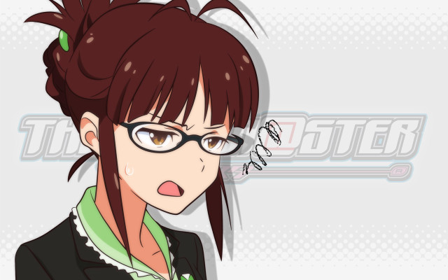 Woman glasses ponytail suit green free wallpaper for desktop - medium preview image