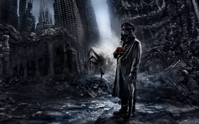 Man trench coat dark city free wallpaper for desktop - medium preview image