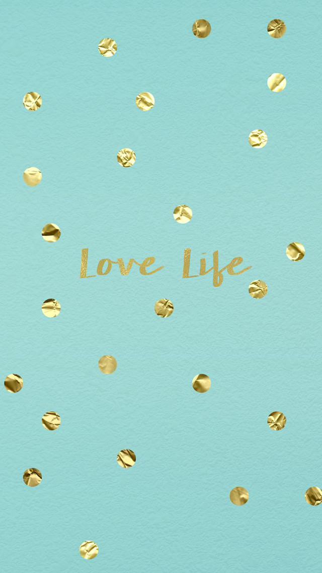 Love life gold foil blue free wallpaper for mobile - medium preview image