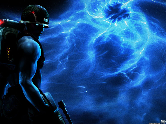 Space suit man gun star free wallpaper for desktop - medium preview image