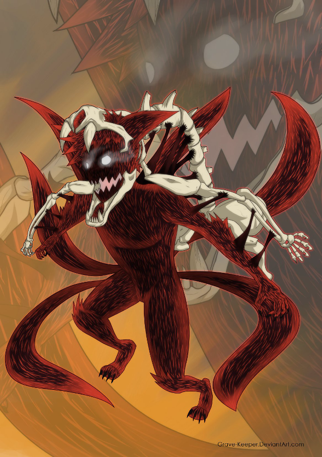 Cartoon demon body demon head free wallpaper for mobile - medium preview image