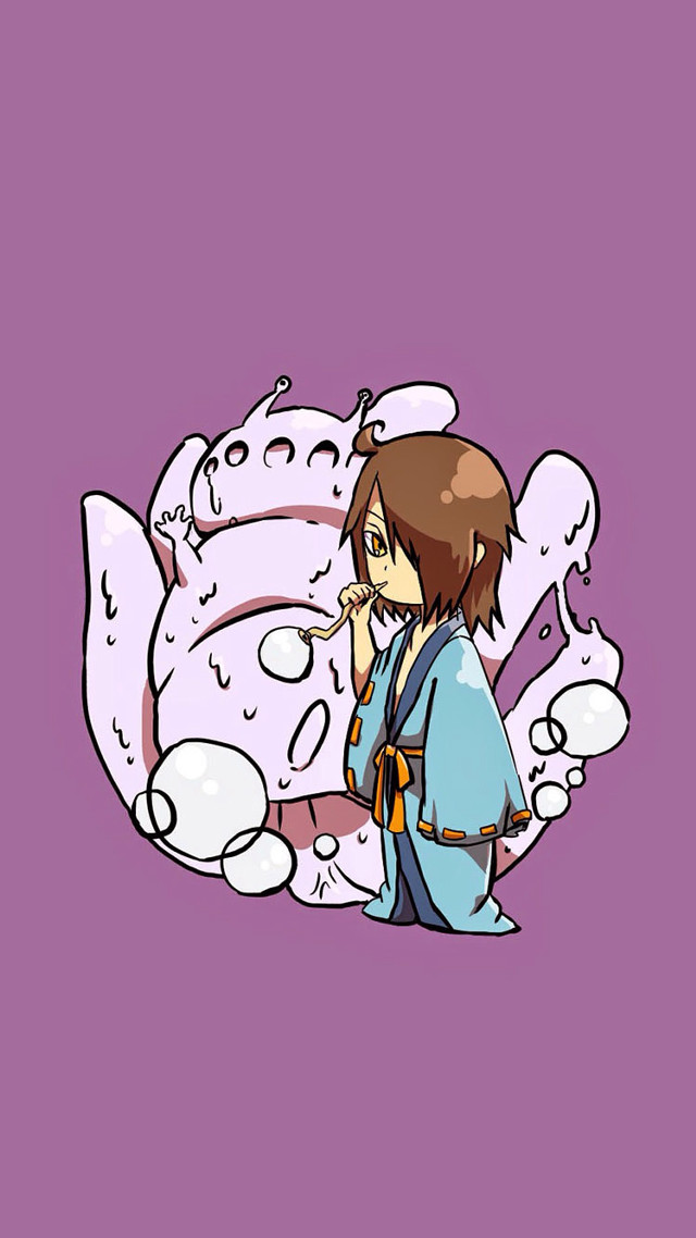 Cartoon character purple background image free wallpaper for mobile - medium preview image