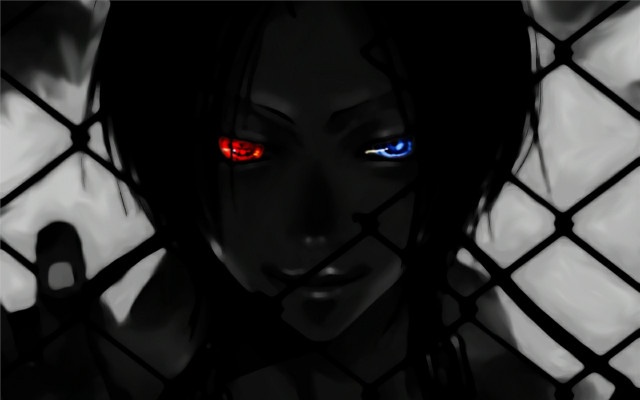 Woman red eyes fence gothic free wallpaper for desktop - medium preview image