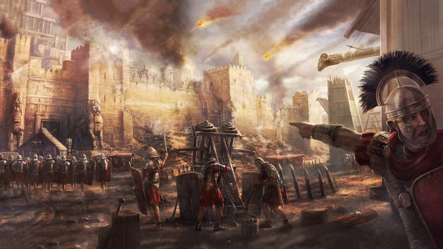 Roman soldier pointing soldiers city free wallpaper for desktop - medium preview image
