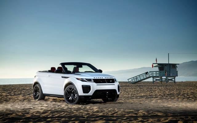 White range rover convertible beach free wallpaper for desktop - medium preview image