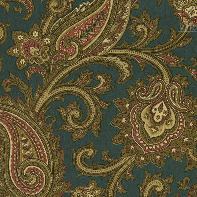 Paisley blue gold red green free wallpaper for tablet - medium preview image