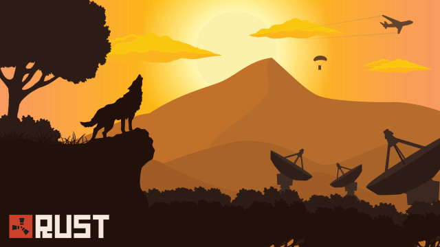 Sunset wolf satellite dishes mountain free wallpaper for desktop - medium preview image