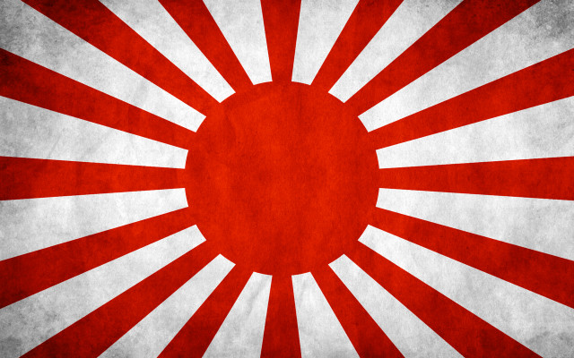 Red white flag circle center free wallpaper for desktop - medium preview image