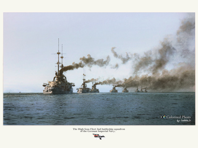 Ships smoke water sky clouds free wallpaper for desktop - medium preview image