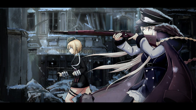 Snowy berlin secession girls military free wallpaper for desktop - medium preview image