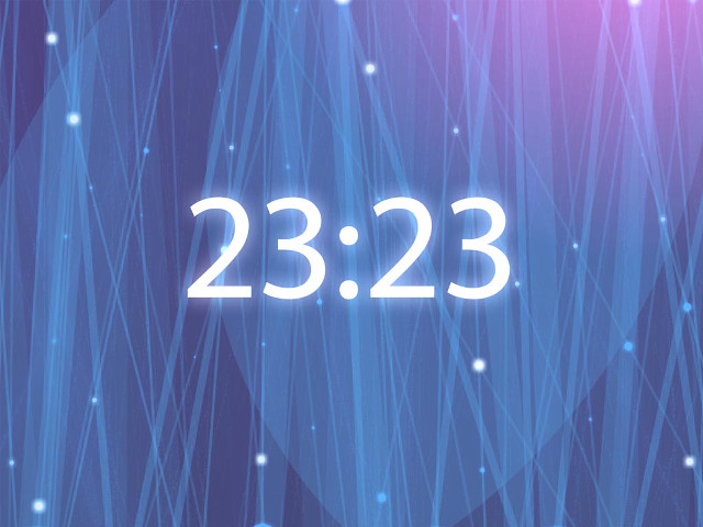 Blue background white clock #2323 free wallpaper for desktop - medium preview image