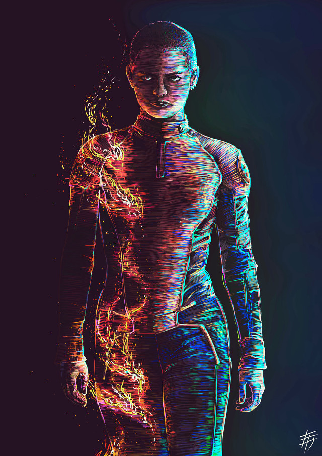 Neon body suit skateboard cyberpunk free wallpaper for mobile - medium preview image
