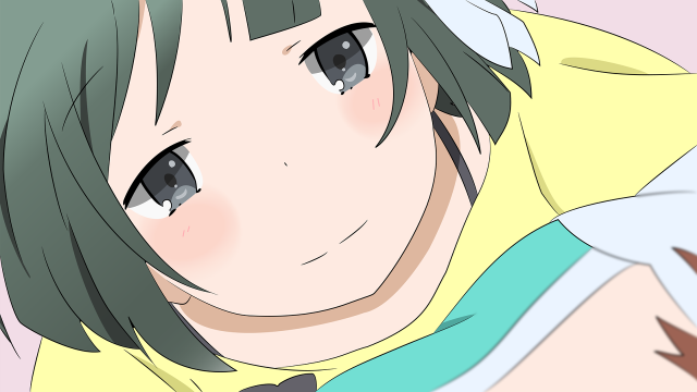 Girl green hair yellow shirt free wallpaper for desktop - medium preview image