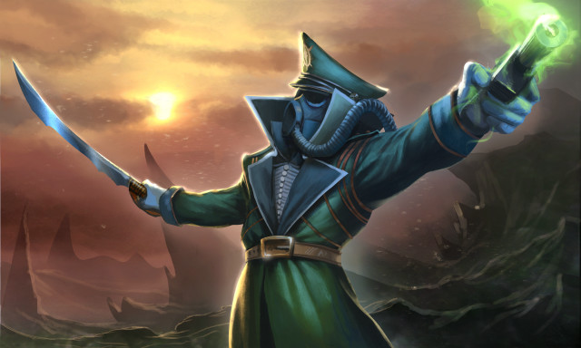 Green hero sunset weapon gloves free wallpaper for desktop - medium preview image