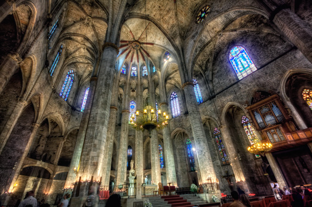 Cathedral chandelier stained glass ceiling free wallpaper for desktop - medium preview image