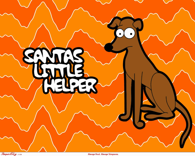 Cartoon dog orange background santas free wallpaper for desktop - medium preview image