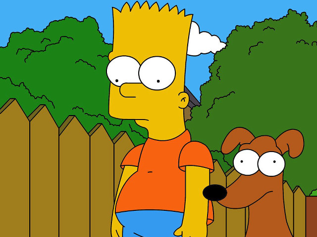 Cartoon character dog fence trees free wallpaper for desktop - medium preview image