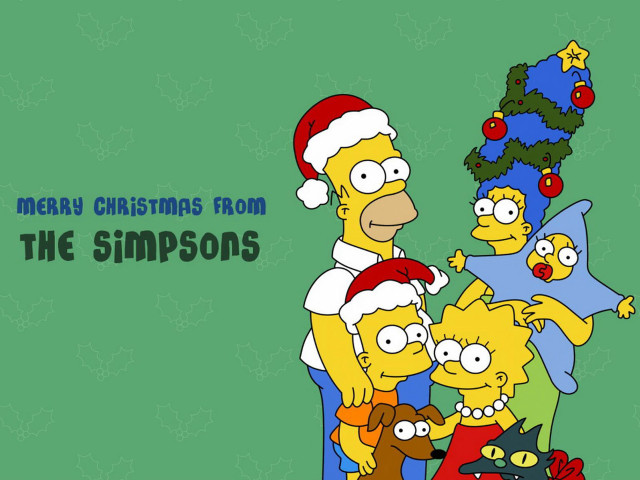 Simpsons christmas card family tree free wallpaper for desktop - medium preview image