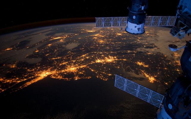 Satellite night space view image free wallpaper for desktop - medium preview image