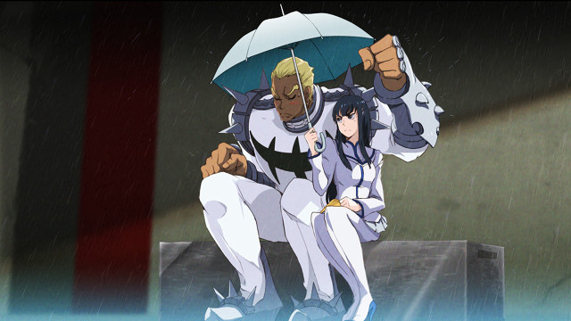Couple umbrella rain gun standing free wallpaper for desktop - medium preview image