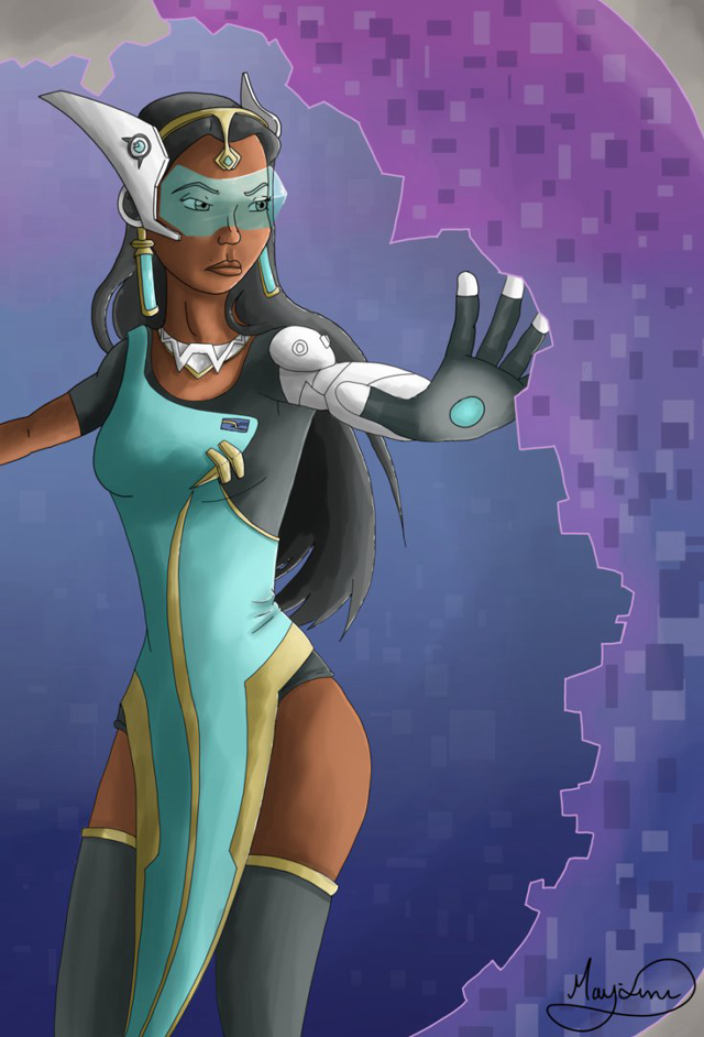 Woman blue dress knife ball free wallpaper for mobile - medium preview image