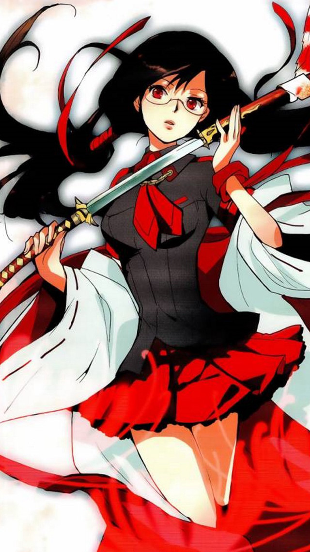Woman red dress sword white free wallpaper for mobile - medium preview image
