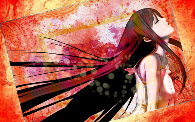 Woman long hair painting red free wallpaper for desktop - medium preview image