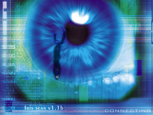Blue eye scissors iris digital free wallpaper for desktop - medium preview image