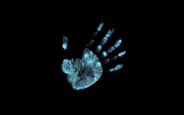 Hand print tree dark blue free wallpaper for desktop - medium preview image