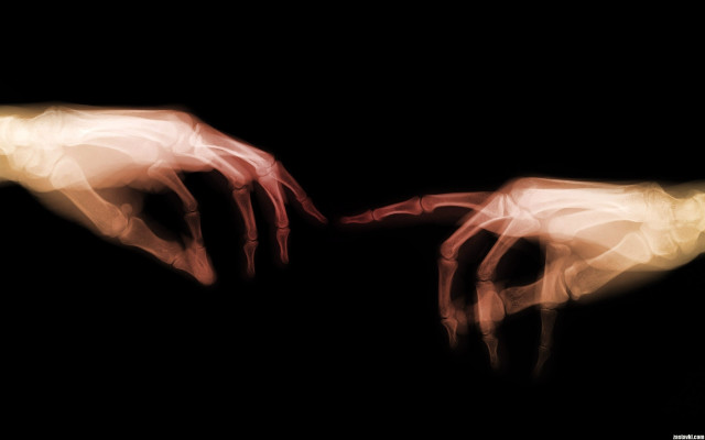 Hands reaching towards touching fingers free wallpaper for desktop - medium preview image