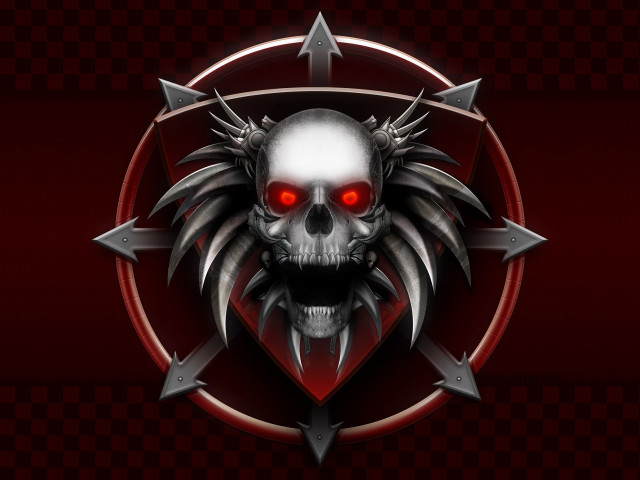 Skull red eyes demon arrows free wallpaper for desktop - medium preview image