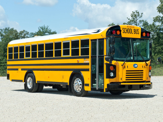 Yellow school bus parking lot #2 free wallpaper for desktop - medium preview image