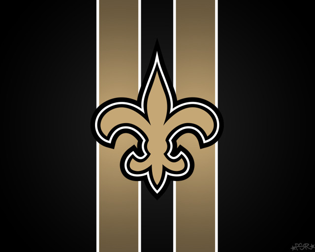 Saints logo black gold striped free wallpaper for desktop - medium preview image