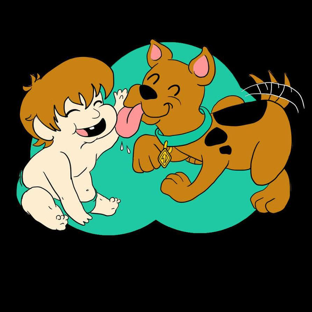 Cartoon dog biting boy nose free wallpaper for tablet - medium preview image
