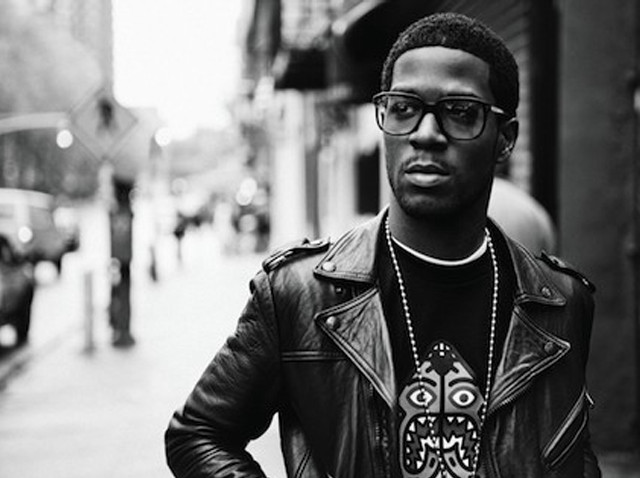 Man leather jacket sidewalk rain free wallpaper for desktop - medium preview image