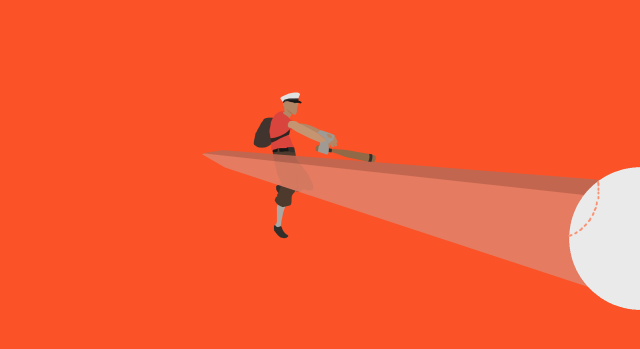 Man hitting baseball red background free wallpaper for desktop - medium preview image