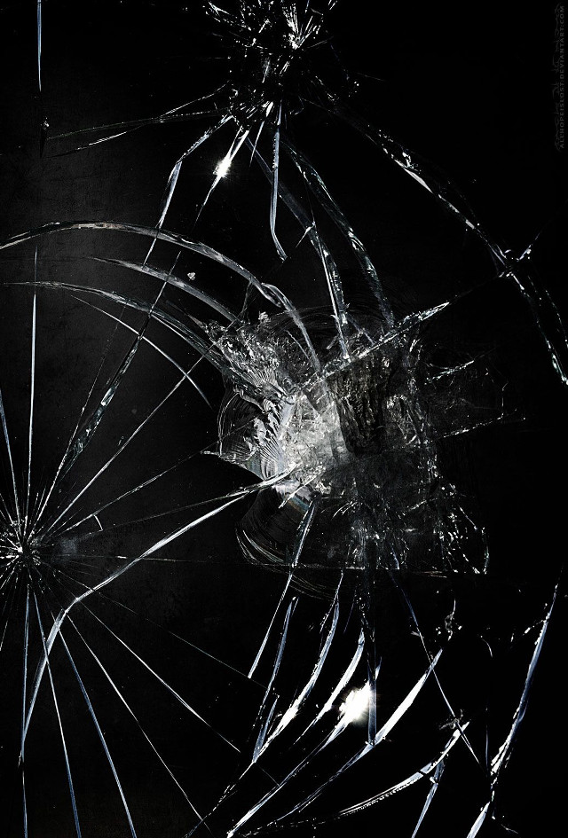 Broken glass window night sky #2 free wallpaper for mobile - medium preview image