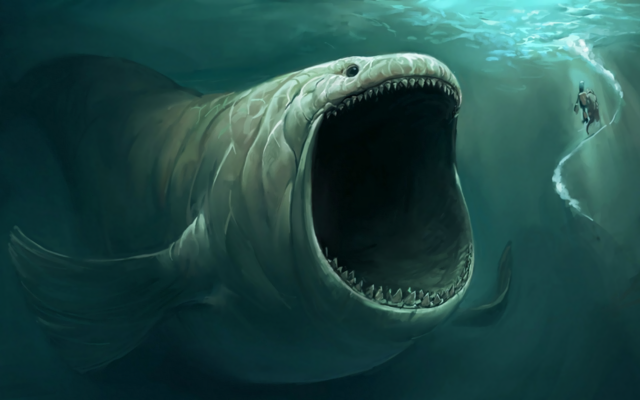 Giant fish mouth open man free wallpaper for desktop - medium preview image