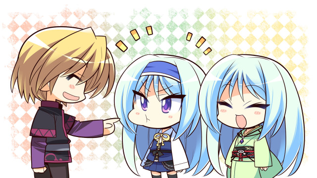 Anime couple colored hair blue free wallpaper for desktop - medium preview image