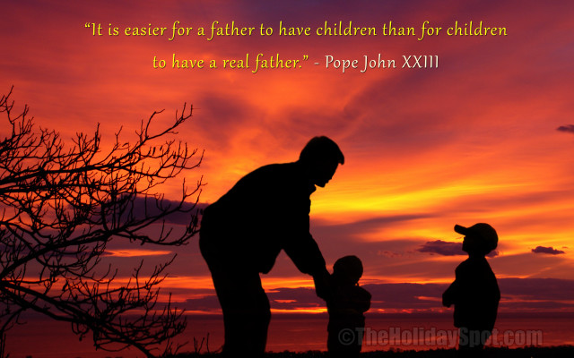 Father son silhouette sunset quote free wallpaper for desktop - medium preview image