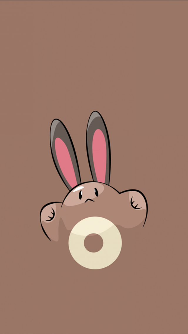 Cartoon bunny nose ears sticking free wallpaper for mobile - medium preview image