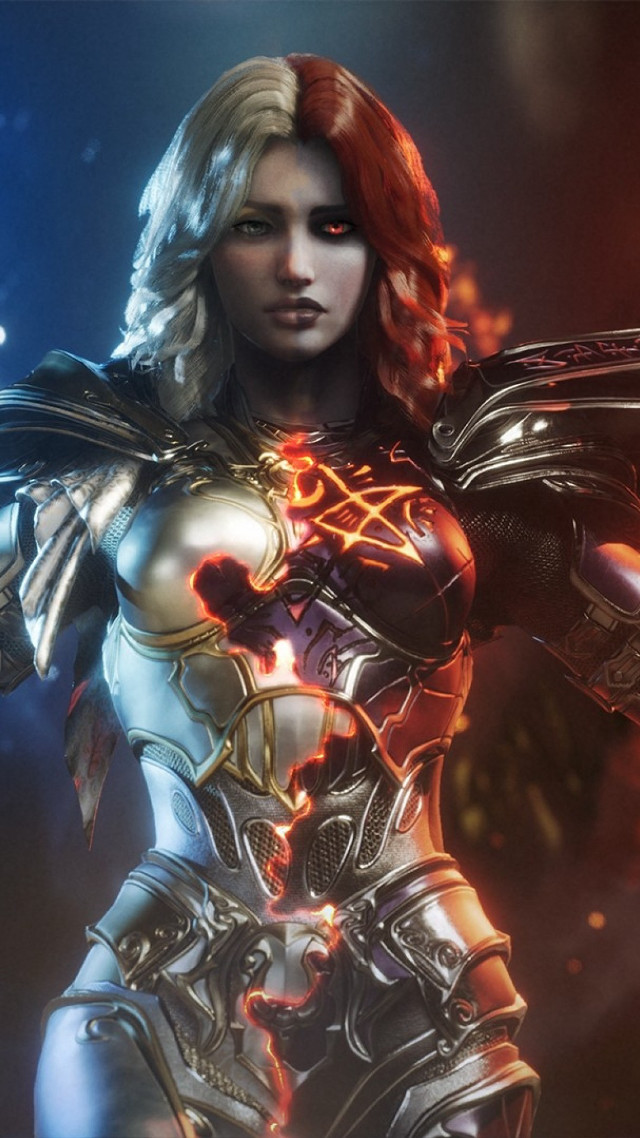 Armor glowing eyes sword fantasy free wallpaper for mobile - medium preview image