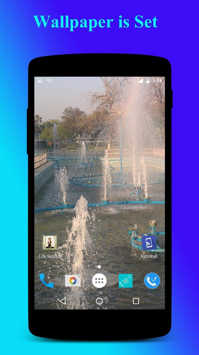 Blue fountain background border free wallpaper for mobile - medium preview image