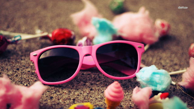 Pink sunglasses candy cones candies free wallpaper for desktop - medium preview image