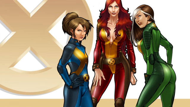 Three women costumes x sign free wallpaper for desktop - medium preview image