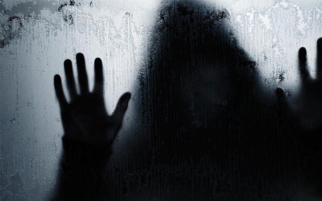 Haunted hands frosted glass space free wallpaper for desktop - medium preview image