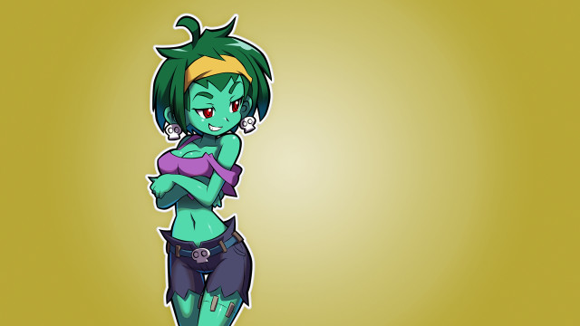Cartoon character green hair purple #2 free wallpaper for desktop - medium preview image
