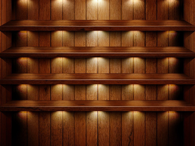Wooden shelf lights wood floor free wallpaper for desktop - medium preview image
