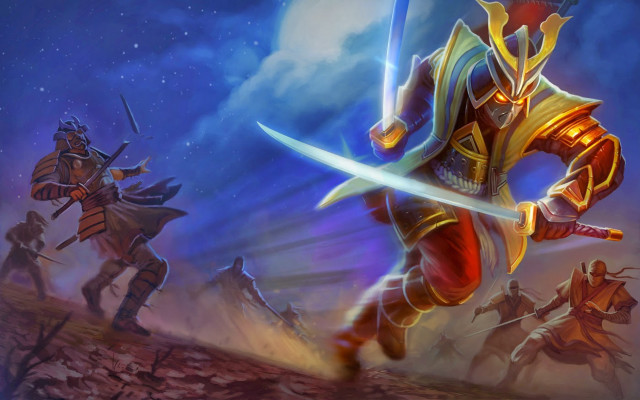 Knight sword full moon battle free wallpaper for desktop - medium preview image